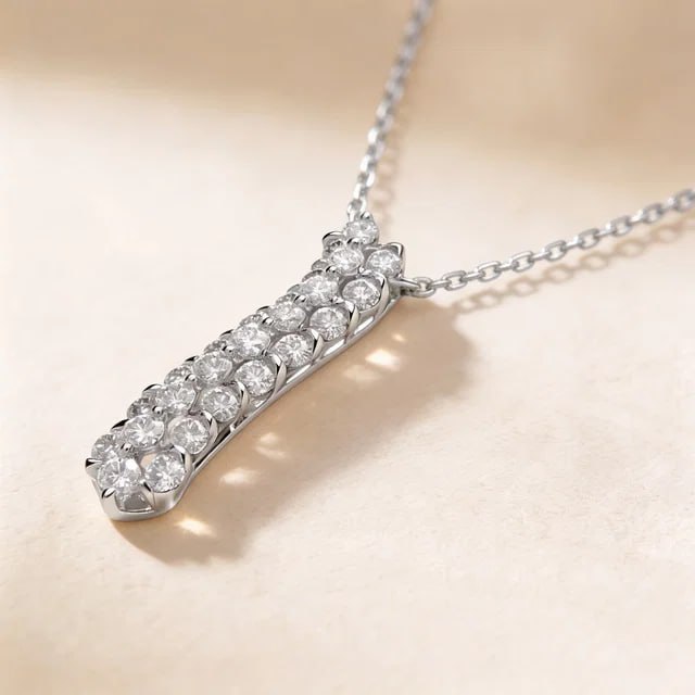 Zenith Diamond Pendant-Chain in 18K White Gold