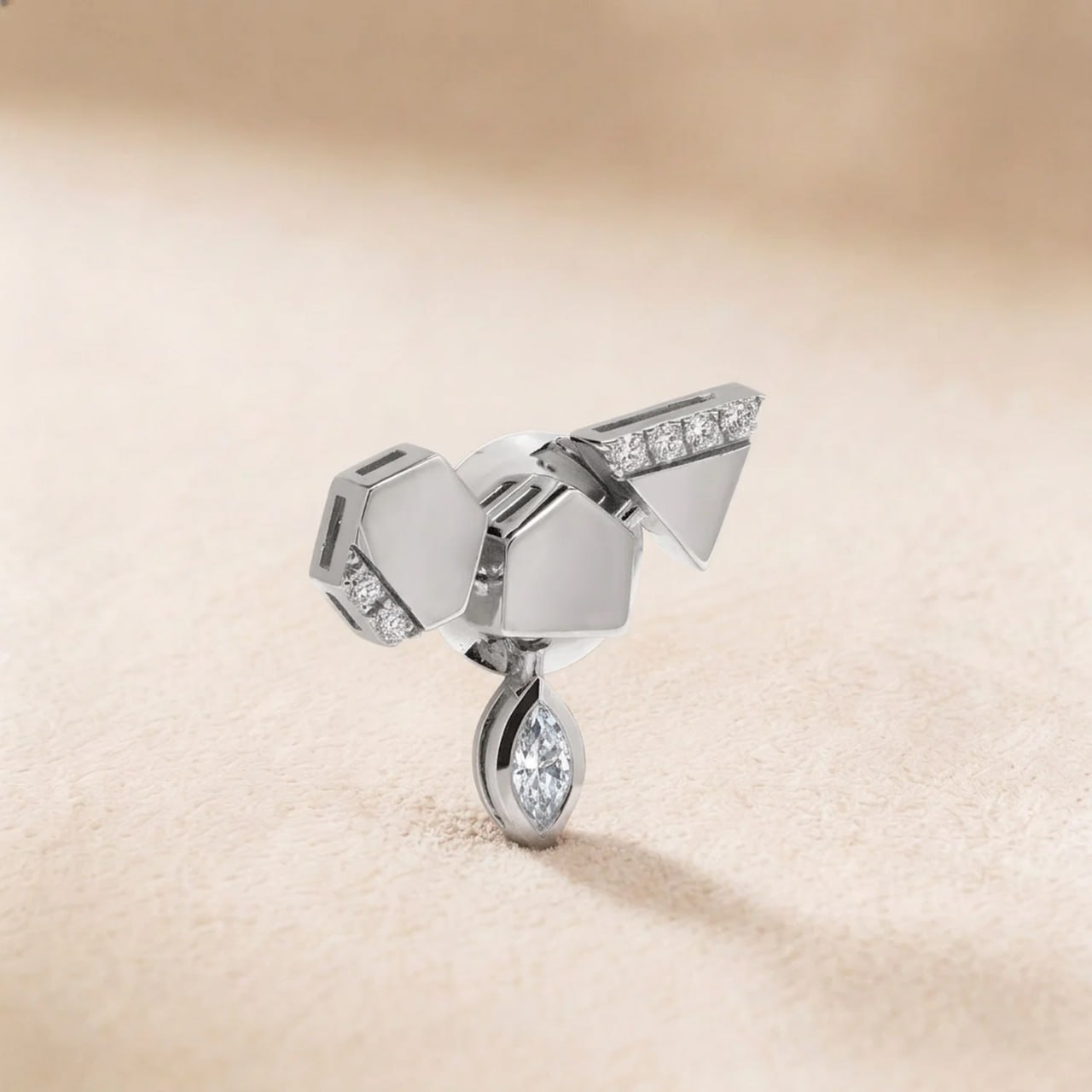 Frost Diamond Earring in 18K White Gold