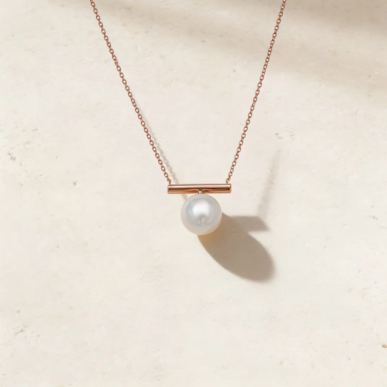 Glow Pearl Necklace in 18K Rose Gold
