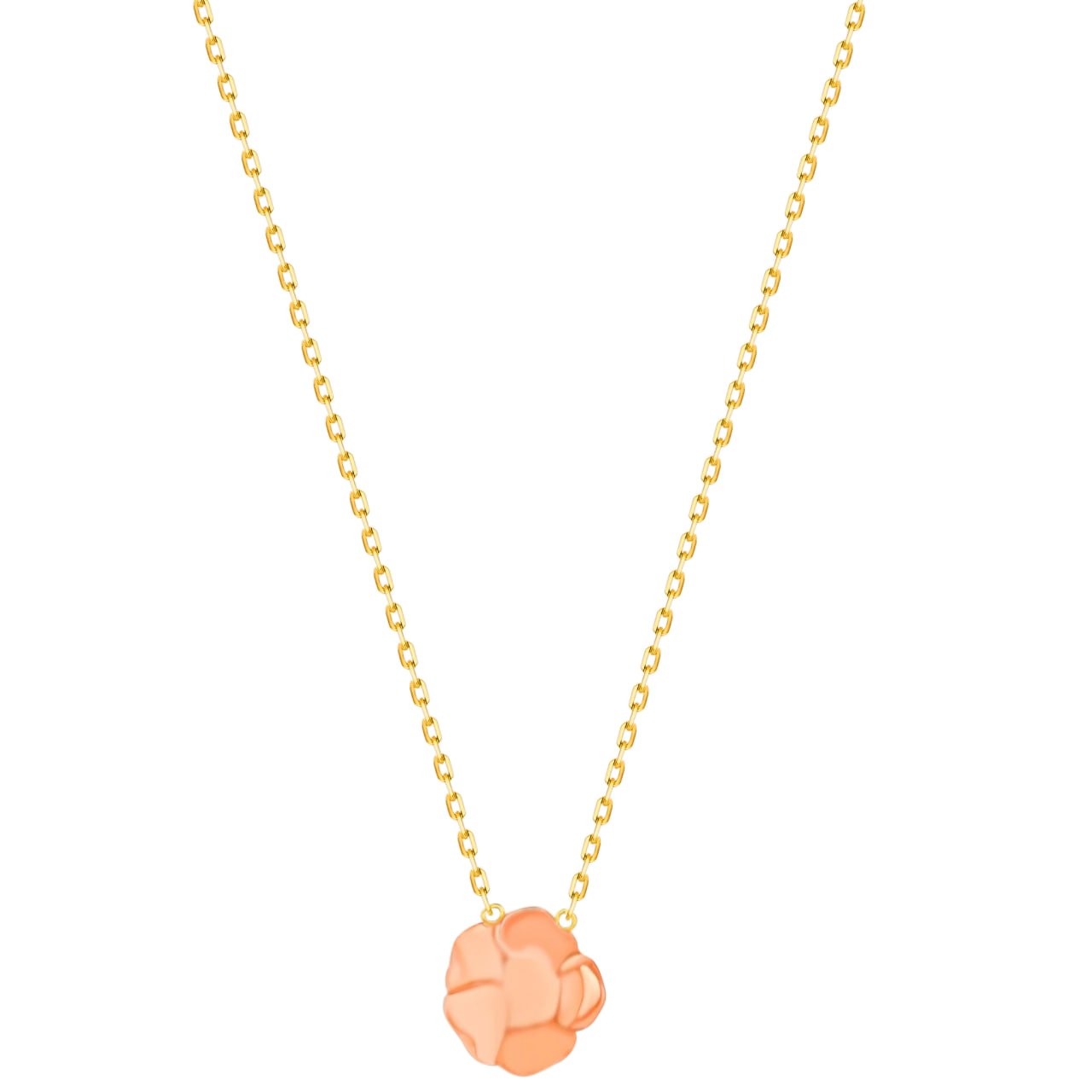 Rose Necklace in 18K Yellow & Rose Gold
