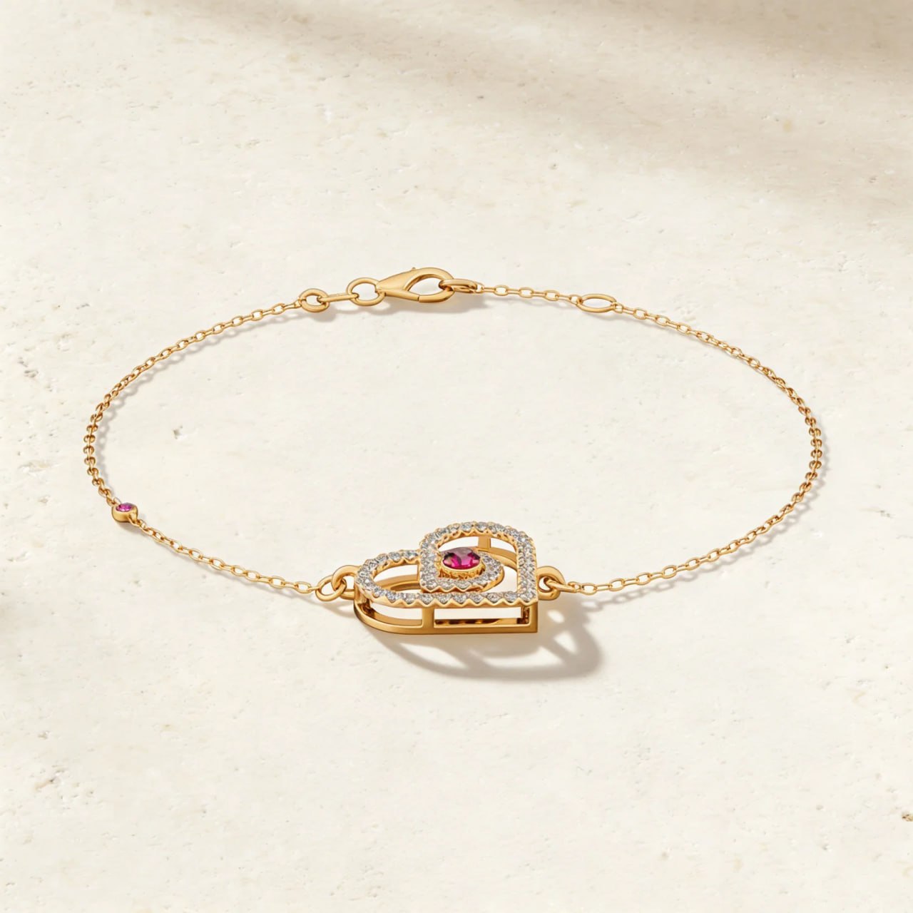 Lbd 2025 Diamond Bracelet in 18K Rose Gold & Ruby