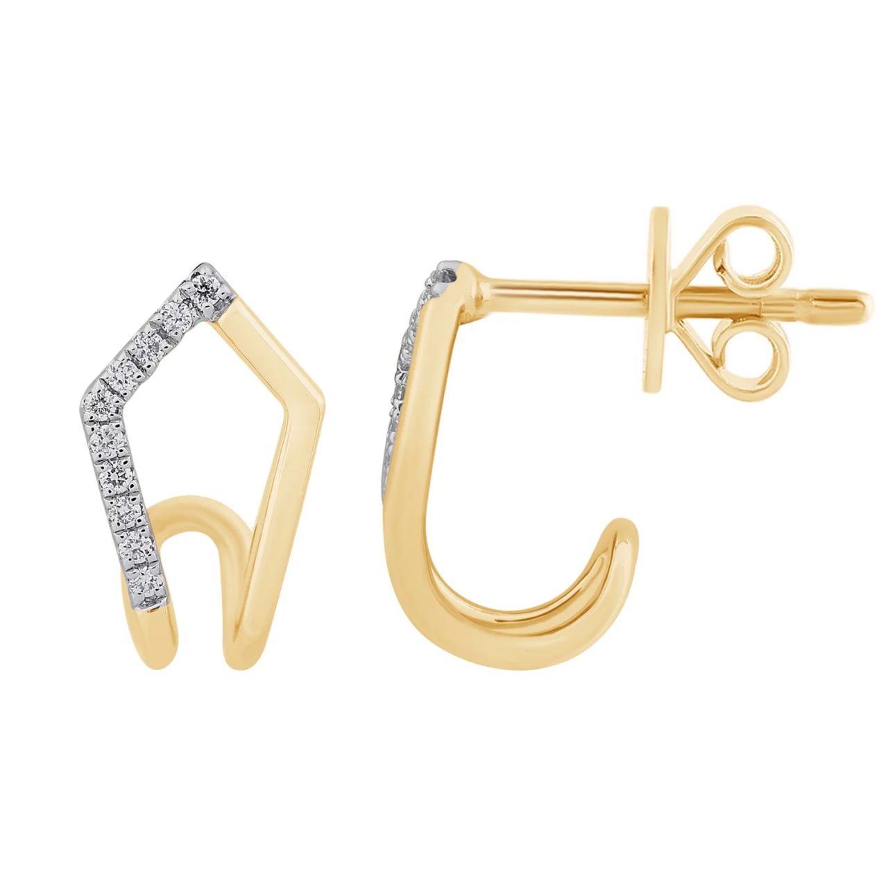 Diamond Earring in 18K Yellow Gold