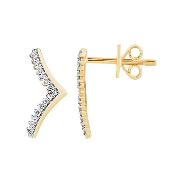 Peak Diamond Earring in 18K Yellow Gold