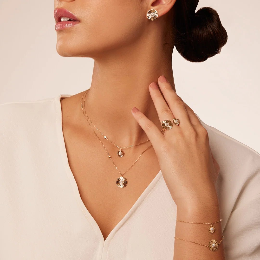 Happy Sunkiss Diamond Necklace in 18K Yellow Gold
