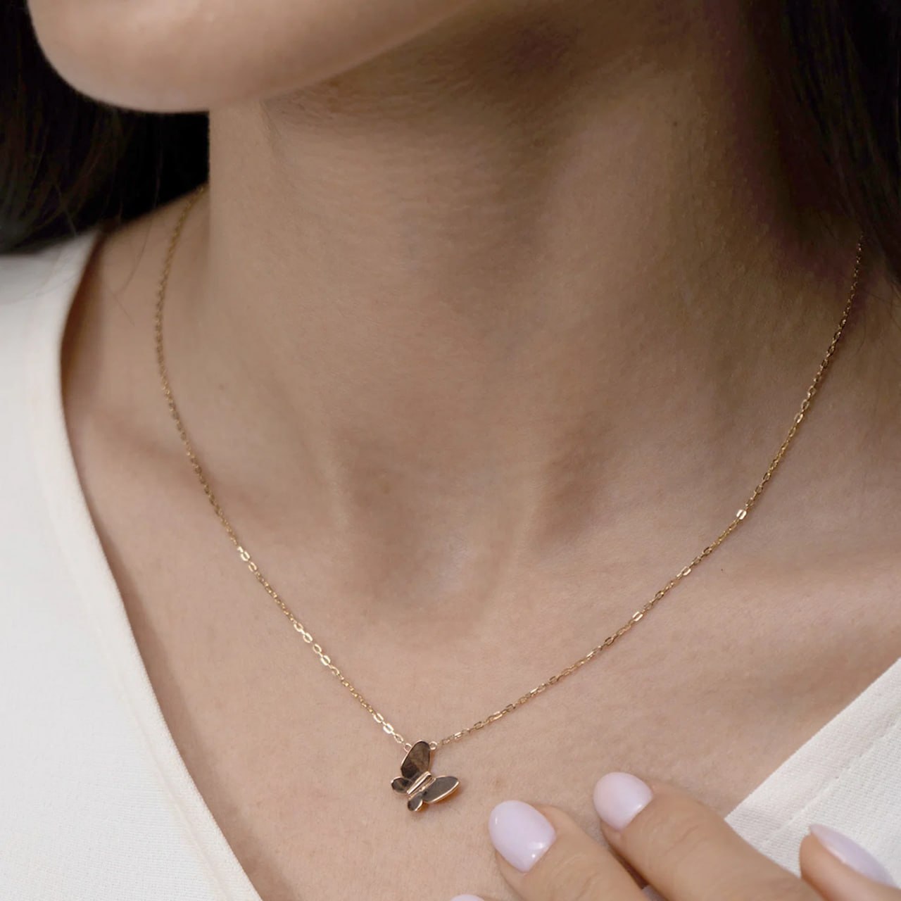 Canna Necklace in 18K Yellow & Rose Gold